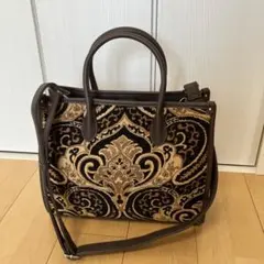 【値下げ】aroco トートバッグ ジャガード調ペイズリー柄