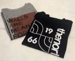 ノースフェイス　キッズ　Tシャツ　バックプリント　ブラック＆グレー　2枚セット