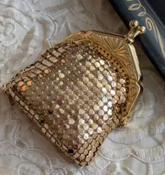 【新品】西ドイツ製 DURATEX メタルメッシュ コインケース ゴールドカラー