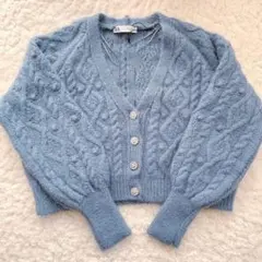 ✳︎新品未使用タグ付✳︎ZARA  シャギーニット　ビジューニットカーディガン