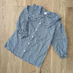 未使用♡大きめフリル襟のチェック柄シャツ♡アプレレクール、エニィファム好きも♡