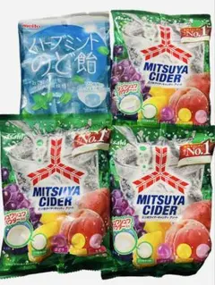 新品4つ　三ツ矢サイダーキャンディアソート ミントのど飴 あめのサムネイル
