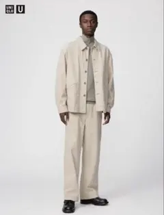 UNIQLO U ワイドフィットカラージーンズ　ナチュラル　オフホワイト　31