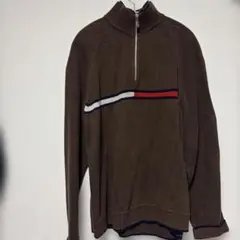 TOMMY HILFIGER ハーフジップ ニット ブラウン L