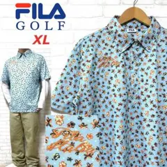 FILA GOLF フィラゴルフ 花柄 総柄 ハイビスカス ポロシャツ