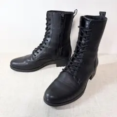 未使用級★bussola ブソラ レースアップ ショートブーツ サイドジップ