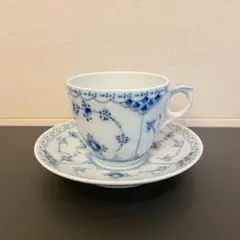 ♦︎ロイヤルコペンハーゲン　ブルーフルーテッド　ハーフレース　カップ＆ソーサー♦︎