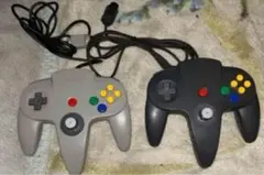 ニンテンドー64 コントローラー 2個セット グレー 黒