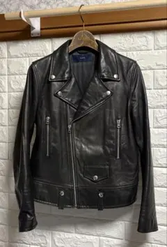 SHIPSシップスIDEALジップ羊革ラムレザーダブルライダースジャケット38