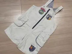 MIKIHOUSE 白 刺繍 オーバーオール サロペット 90㎝ ミキハウス