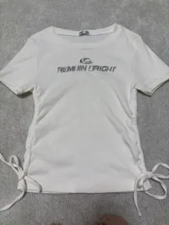 NGNI Mサイズ　 サイドドローストリング 半袖Tシャツ ホワイト