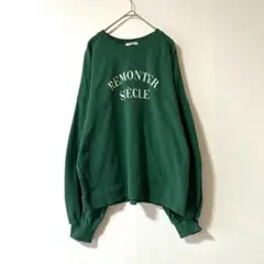 dear.ful トップス スウェット ロゴプリント グリーン L 長袖 厚め