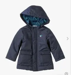 ファミリア　現行品コート　ネイビー フード付 100cm