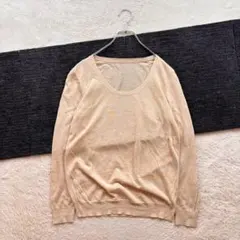 ✨K.Tキヨコタカセ/9/ベージュ/ニットプルオーバー/薄手/Uネック