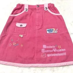 メゾピアノ ベリエちゃん刺繍デニムスカート 130 ピンク