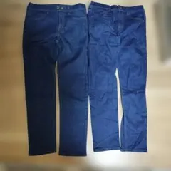 無印　スリムフィットパンツ(ストレッチデニム調) 140cm 2本セット　紺のサムネイル