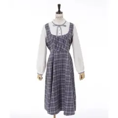 axes femme レイヤード風チェック柄OP ワンピース