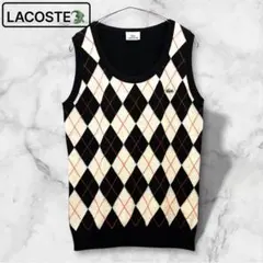 美品 LACOSTE アーガイル ニットベスト 42 M相当