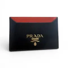 PRADA プラダ レザー カードケース 黒/赤