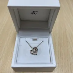 エターナルシルバーダブルハートネックレスハートモチーフ