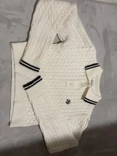 ホワイト ケーブルニット 長袖 トップス