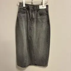 UNIQLO グレー デニムパネルロングスカート