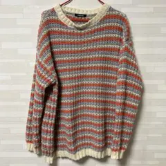 即購入可能！ボーダーニット(カラフル)215