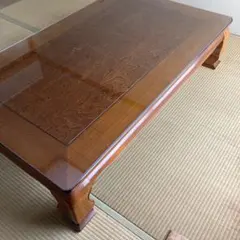 レトロ 木製 彫刻入り 長方形 座卓 テーブル - メルカリ