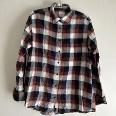 ★ユニクロチェック柄フランネル長袖シャツL