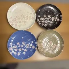 大皿 4枚セット 桜風 小花模様 約24cm 華やか 和食器