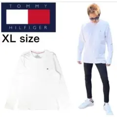 トミーヒルフィガー ロンT 長袖 XLサイズ 刺繍ロゴ メンズ 09T3118