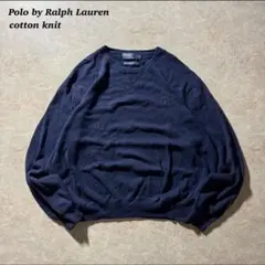 Polo by Ralph Laurenコットンニット短丈ネイビー刺繍ポニー美品