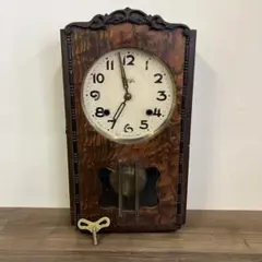 美品 昭和レトロ 完動品】MEIJI ゼンマイ式 振り子時計 特大サイズ