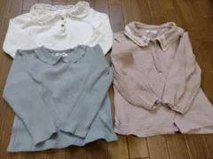 ◆長袖　襟付き　ブラウス　カットソー　110　レース襟　セーラー