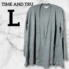 美品✨️ TIME AND TRU グレー カーディガン Lサイズ