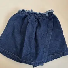 ダークデニム フリルウエストショートパンツ　120