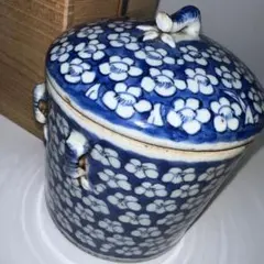 高野昭阿弥造/青華祥瑞写水指 染付 草花 梅 蝶々 京焼 茶道具 水差 高野昭阿弥造/青華祥瑞写水指 染付 草花 梅 蝶々 京焼 茶道具 水差