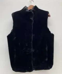 【M】Style ブラックファーベスト フェイクファージレ　ベスト