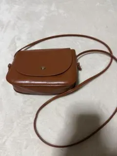 ブラウン フラップショルダーバッグ