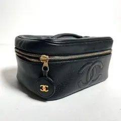 【美品✨】シャネル バニティバッグ ハンドバッグ キャビアスキン ブラック