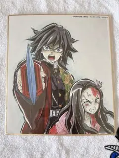 鬼滅の刃 色紙 冨岡義勇＆竈門禰豆子 折れあり☆