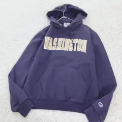 チャンピオン パーカー ロゴプリント 綿 フーディ カレッジ系 古着 紫