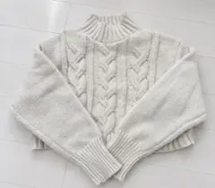 chocol raffine robe ケーブルニット オフホワイト Fサイズ