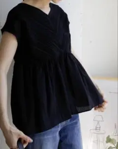 URBAN RESEARCH DOORS ピンタックレースフレンチブラウス