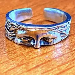 ヴィンテージ ハーフフェイス リング シルバー 指輪 神話 女神 オープンリング