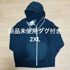 新品　ナイキ　NIKE ジップパーカー　ブラック　黒　2XL　メンズ　刺繍ロゴ