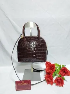 美品 BRUNO MAGLI ブルーノマリ ショルダーバッグ クロコ ミニのサムネイル