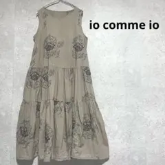 イオコムイオ ワンピース 花柄刺繍 ギャザーティアード ノースリーブ軽量 40のサムネイル