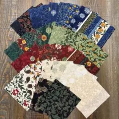 クリスマス用 カットクロス 12x12cm 37枚セット パッチワーク 新品 綿