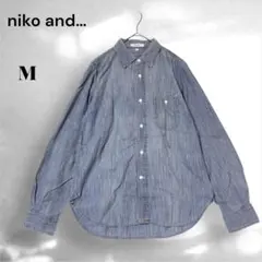 niko and… ニコアンド デニム 長袖シャツ M ポケット付き